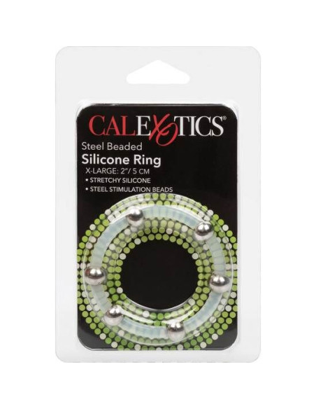 CALEXOTICS ANILLO DE SILICONA CON CUENTAS DE ACERO TALLA XL