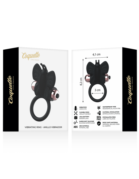 COQUETTE CHIC DESIRE COCK RING BUTTERFLY ANILLO VIBRADOR NEGRO GOLD COQUETTE CHIC DESIRE COCK RING BUTTERFLY ANILLO VIBRADOR NEGRO GOLD