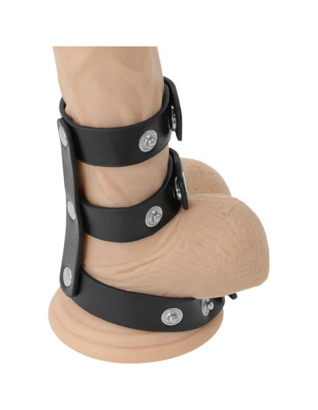 DARKNESS ANILLO DOBLE PENE Y TESTICULOS AJUSTABLE LEATHER DARKNESS ANILLO DOBLE PENE Y TESTICULOS AJUSTABLE LEATHER