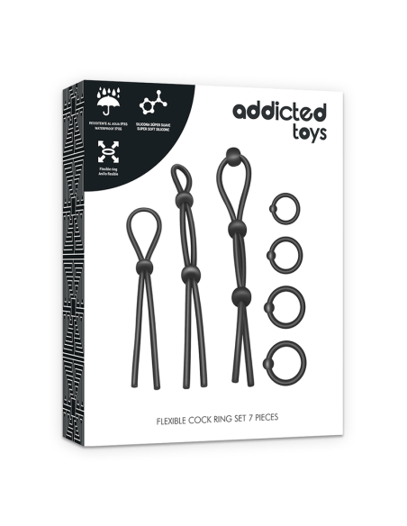 ADDICTED TOYS KIT DE 7 ANILLAS SILICONA FLEXIBLE