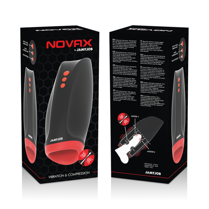 JAMYJOB NOVAX MASTURBADOR CON VIBRACION Y COMPRESION