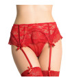 QUEEN LINGERIE - THONG WITH LACE GARTER S/M
