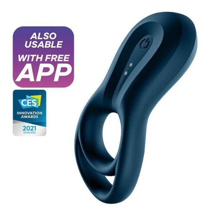 SATISFYER EPIC DUO ANILLO VIBRADOR APP AZUL