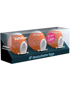 SATISFYER 3 HUEVOS MASTURBADORES CRUNCHY 2