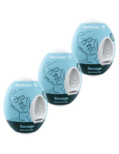 SATISFYER 3 HUEVOS MASTURBADORES SAVAGE