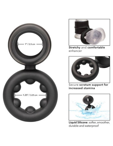 CALEXOTICS ALPHA DUAL MAGNUM RING NEGRO