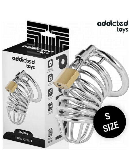 ADDICTED TOYS LOCKED IRON CELL JAULA PARA PENE DE METAL 4 CM TALLA S