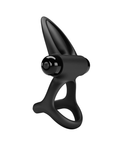 PRETTY LOVE ANILLO VIBRADOR 10 VIBRACIONES SILICONA NEGRO