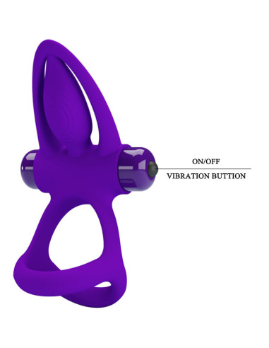 PRETTY LOVE ANILLO VIBRADOR 10 VIBRACIONES SILICONA VIOLETA
