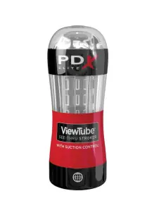 PDX ELITE MASTURBADOR STROKER VIEWTUBE CONTROL ONDAS ESTIMULADORAS TRANSPARENTE