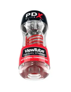 PDX ELITE MASTURBADOR STROKER VIEWTUBE 2 COMPRESION ESPIRAL TRANSPARENTE 2