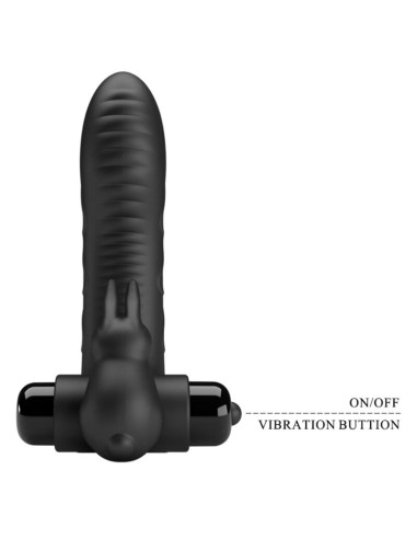 PRETTY LOVE VANCE FUNDA DEDO VIBRADOR CONEJO NEGRO