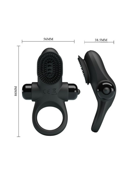 PRETTY LOVE ANILLO VIBRADOR II PARA PENE NEGRO PRETTY LOVE ANILLO VIBRADOR II PARA PENE NEGRO