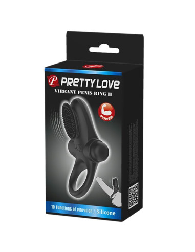 PRETTY LOVE ANILLO VIBRADOR II PARA PENE NEGRO
