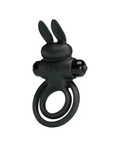 PRETTY LOVE ANILLO VIBRADOR III CONEJO PARA PENE NEGRO 2