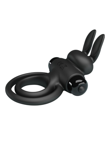 PRETTY LOVE ANILLO VIBRADOR III CONEJO PARA PENE NEGRO PRETTY LOVE ANILLO VIBRADOR III CONEJO PARA PENE NEGRO