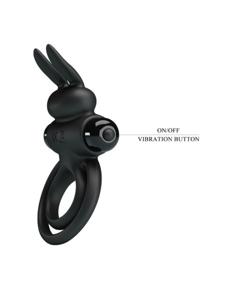 PRETTY LOVE ANILLO VIBRADOR III CONEJO PARA PENE NEGRO PRETTY LOVE ANILLO VIBRADOR III CONEJO PARA PENE NEGRO