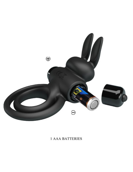 PRETTY LOVE ANILLO VIBRADOR III CONEJO PARA PENE NEGRO PRETTY LOVE ANILLO VIBRADOR III CONEJO PARA PENE NEGRO