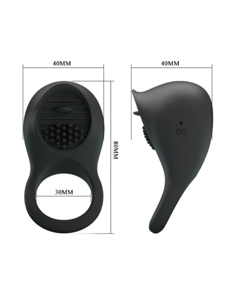 PRETTY LOVE ANILLO VIBRADOR PARA PENE CON LENGUA NEGRO PRETTY LOVE ANILLO VIBRADOR PARA PENE CON LENGUA NEGRO