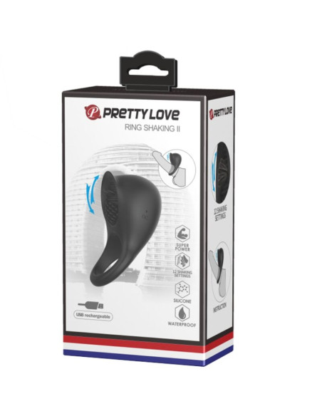 PRETTY LOVE ANILLO VIBRADOR PARA PENE CON LENGUA NEGRO PRETTY LOVE ANILLO VIBRADOR PARA PENE CON LENGUA NEGRO