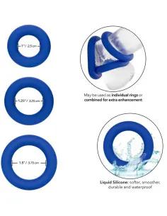 CALEXOTICS ADMIRAL SET 3 ANILLOS PARA PENE AZUL 2