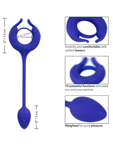 CALEXOTICS ADMIRAL ANILLO CON PESO PARA PENE AZUL