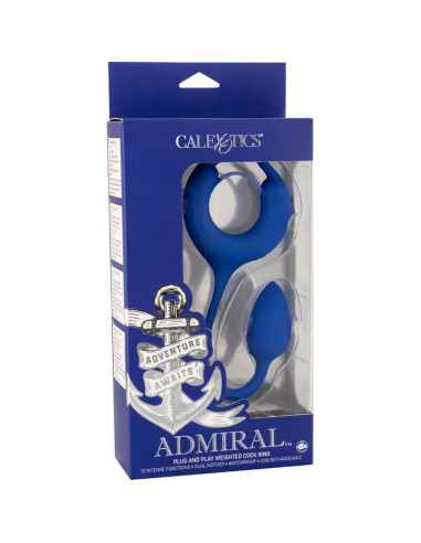 CALEXOTICS ADMIRAL ANILLO CON PESO PARA PENE AZUL