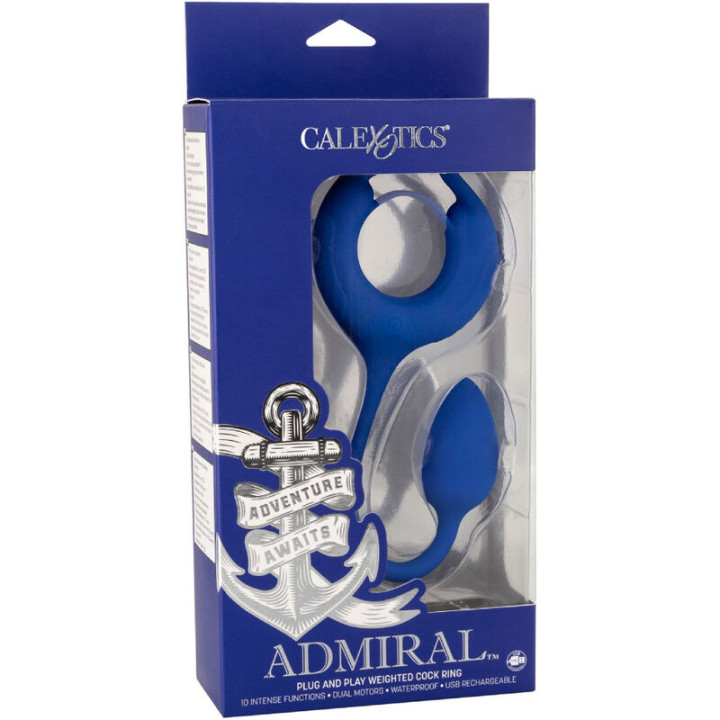 CALEXOTICS ADMIRAL ANILLO CON PESO PARA PENE AZUL