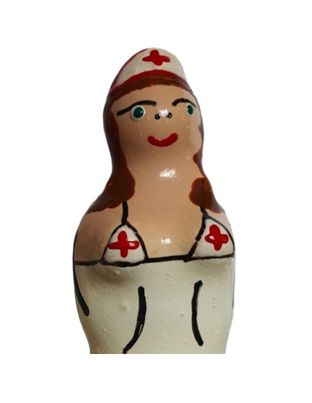 CONDOMERIE PRESERVATIVO DECORATIVO PINTADO A MANO ENFERMERA MORENA