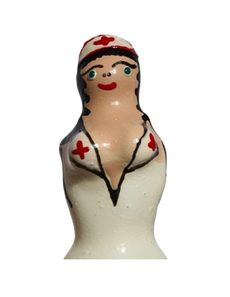 CONDOMERIE PRESERVATIVO DECORATIVO PINTADO A MANO ENFERMERA RUBIA