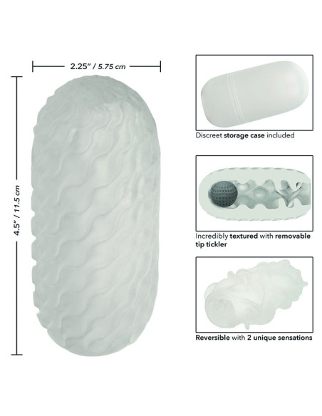 CALEXOTICS BOUNDLESS STROKER BLANDO REVERSIBLE GRIS CALEXOTICS BOUNDLESS STROKER BLANDO REVERSIBLE GRIS