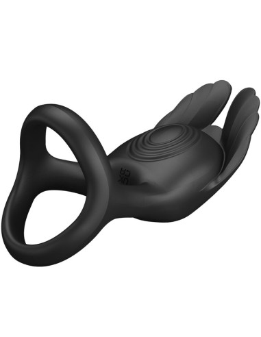 PRETTY LOVE SILAS ANILLO VIBRADOR 7 VIBRACIONES SILICONA NEGRO