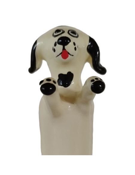 CONDOMERIE PRESERVATIVO DECORATIVO PINTADO A MANO PERRO BLANCO FELIZ