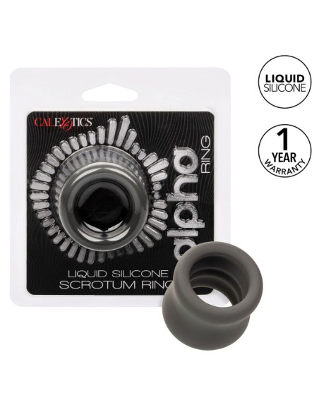 CALEXOTICS ALPHA ANILLO EXTENSION ESCROTO DOBLE NEGRO CALEXOTICS ALPHA ANILLO EXTENSION ESCROTO DOBLE NEGRO