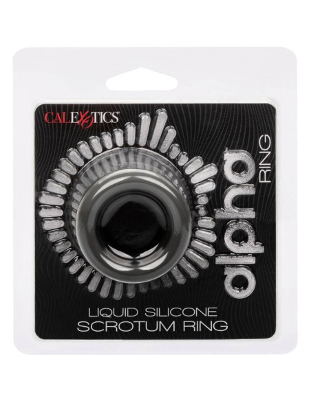 CALEXOTICS ALPHA ANILLO EXTENSION ESCROTO DOBLE NEGRO CALEXOTICS ALPHA ANILLO EXTENSION ESCROTO DOBLE NEGRO
