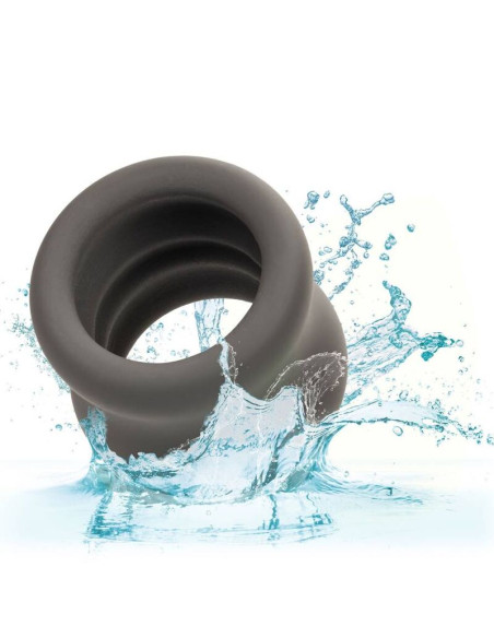 CALEXOTICS ALPHA ANILLO EXTENSION ESCROTO DOBLE NEGRO CALEXOTICS ALPHA ANILLO EXTENSION ESCROTO DOBLE NEGRO