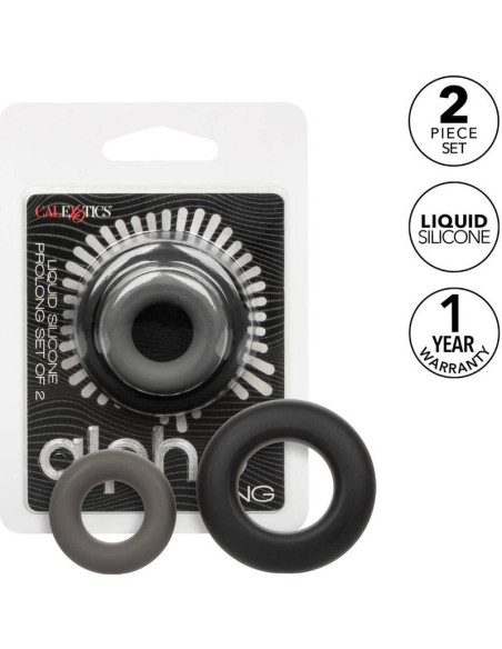 CALEXOTICS ALPHA SET DE 2 ANILLOS PROLONG GRIS CALEXOTICS ALPHA SET DE 2 ANILLOS PROLONG GRIS
