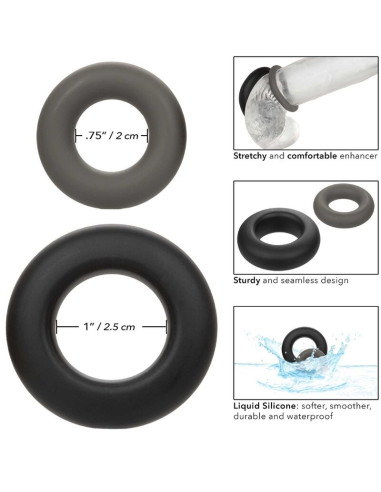 CALEXOTICS ALPHA SET DE 2 ANILLOS PROLONG GRIS