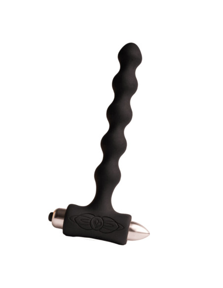 ROCKS OFF PETITE SENSATIONS PEARLS PLUG ANAL VIBRADOR NEGRO