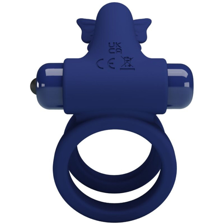 PRETTY LOVE JAMELE DOBLE ANILLO CON VIBRACION ESTIMULADOR MARIPOSA AZUL