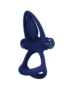 PRETTY LOVE MAT DOBLE ANILLO CON VIBRACION ESTIMULADOR AZUL