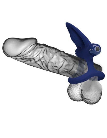 PRETTY LOVE MAT DOBLE ANILLO CON VIBRACION ESTIMULADOR AZUL