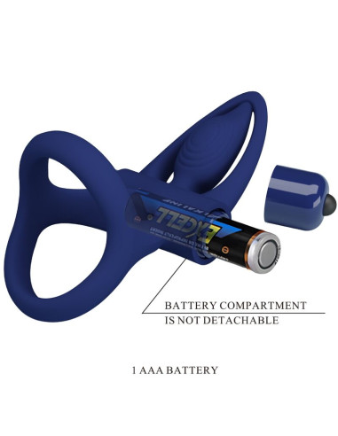 PRETTY LOVE MAT DOBLE ANILLO CON VIBRACION ESTIMULADOR AZUL