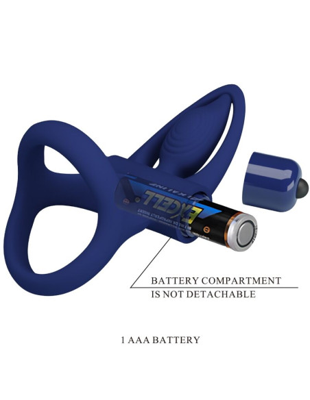 PRETTY LOVE MAT DOBLE ANILLO CON VIBRACION ESTIMULADOR AZUL