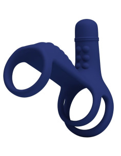 PRETTY LOVE ELISH ANILLO VIBRADOR CON EXTENSION AZUL