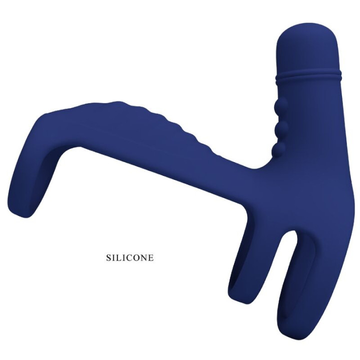 PRETTY LOVE ELISH ANILLO VIBRADOR CON EXTENSION AZUL