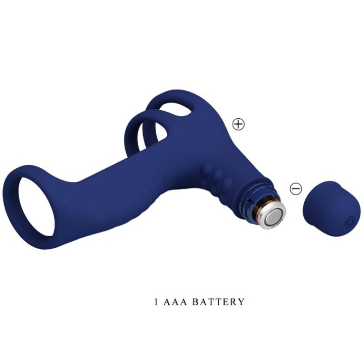 PRETTY LOVE ELISH ANILLO VIBRADOR CON EXTENSION AZUL