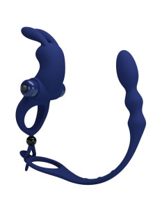 PRETTY LOVE AYAD ANILLO VIBRADOR RABBIT CON PLUG AZUL