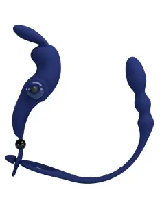 PRETTY LOVE AYAD ANILLO VIBRADOR RABBIT CON PLUG AZUL 2