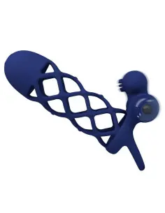 PRETTY LOVE GIANN ANILLO VIBRADOR CON FUNDA DE SILICONA AZUL 2